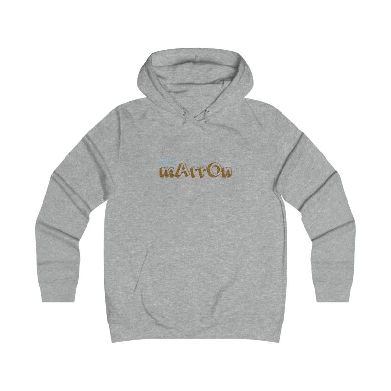 Sudadera universitaria mujer - Gris jaspeado claro - Camiseta «Quin marrón»
