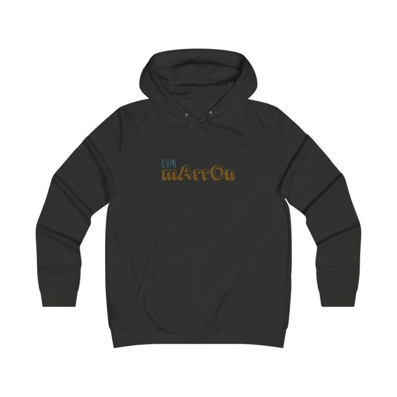 Sudadera universitaria mujer - Negro azabache - Camiseta «Quin marrón»
