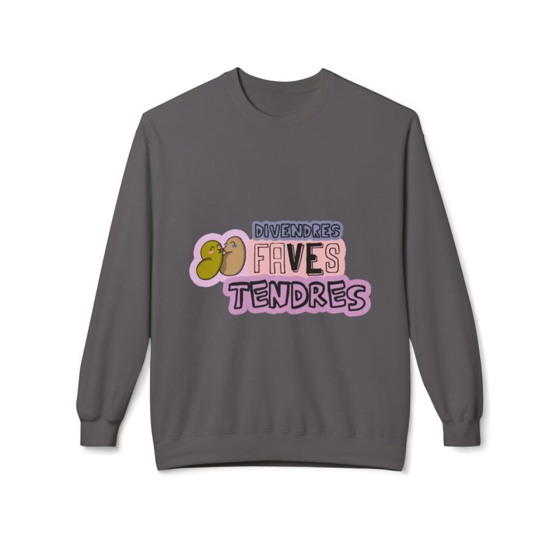 Sudadera Softstyle cuello redondo - Gris marengo - Camiseta «Divendres, faves tendres» Sudadera Softstyle cuello redondo - Gris marengo - Camiseta «Divendres, faves tendres»