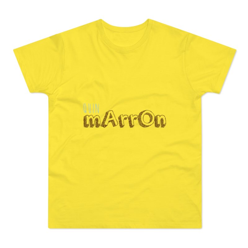 Camiseta hombre punto liso - Amarillo solar - Camiseta «Quin marrón»
