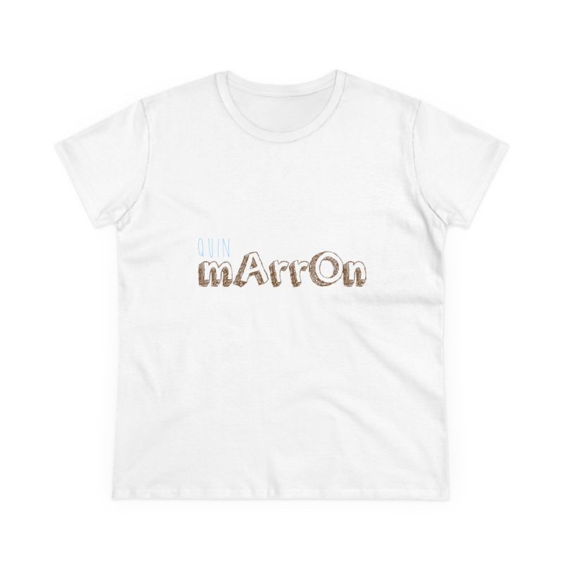 Camiseta mujer algodon medio - Blanco - Camiseta «Quin marrón»