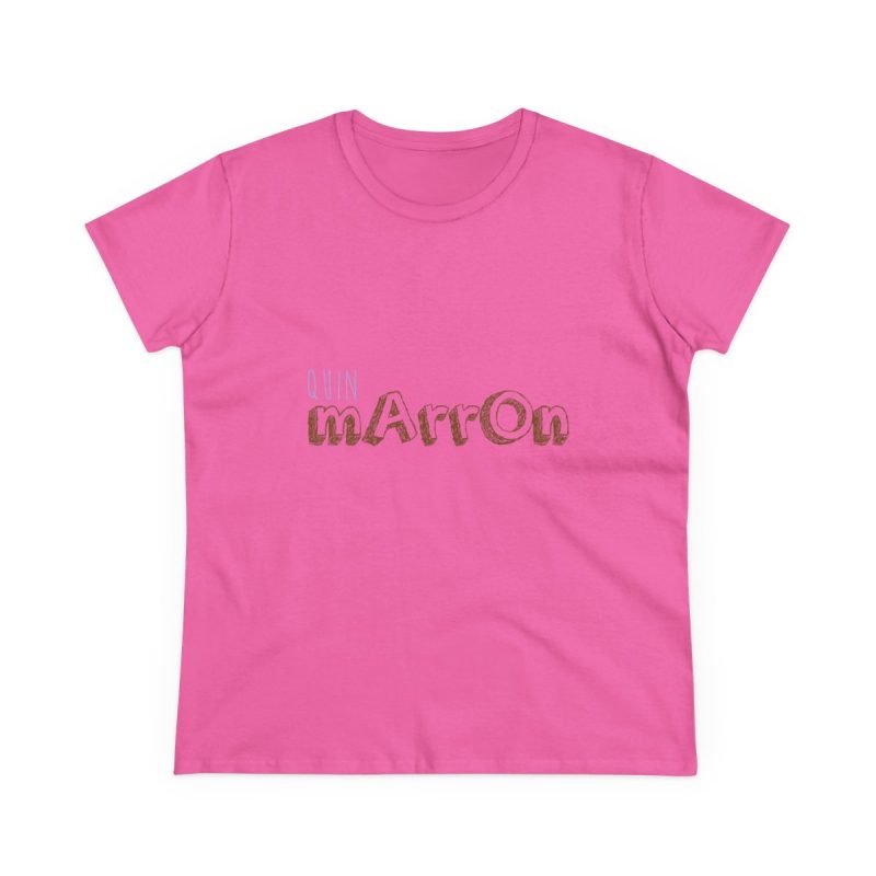 Camiseta mujer algodon medio - Rosa azalea - Camiseta «Quin marrón»