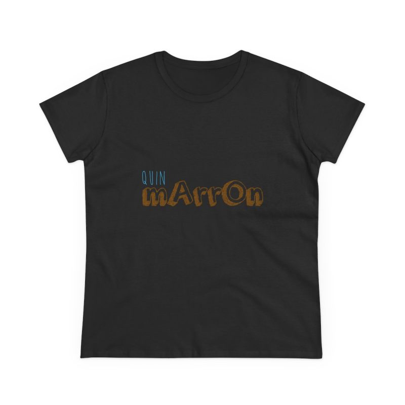 Camiseta mujer algodon medio - Negro - Camiseta «Quin marrón»
