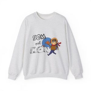Sudadera cuello redondo - Gris ceniza - Camiseta «Som pel món»
