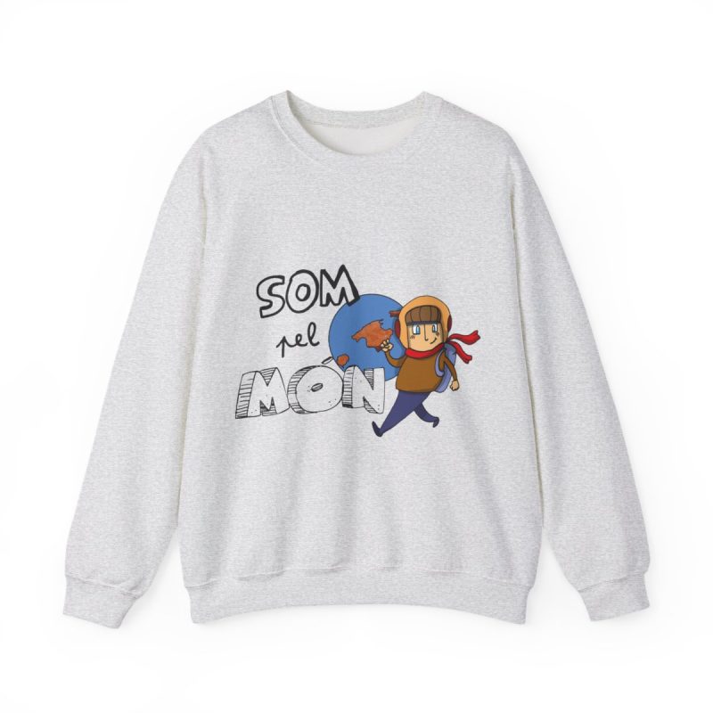 Sudadera cuello redondo - Gris ceniza - Camiseta «Som pel món» Sudadera cuello redondo - Gris ceniza - Camiseta «Som pel món»