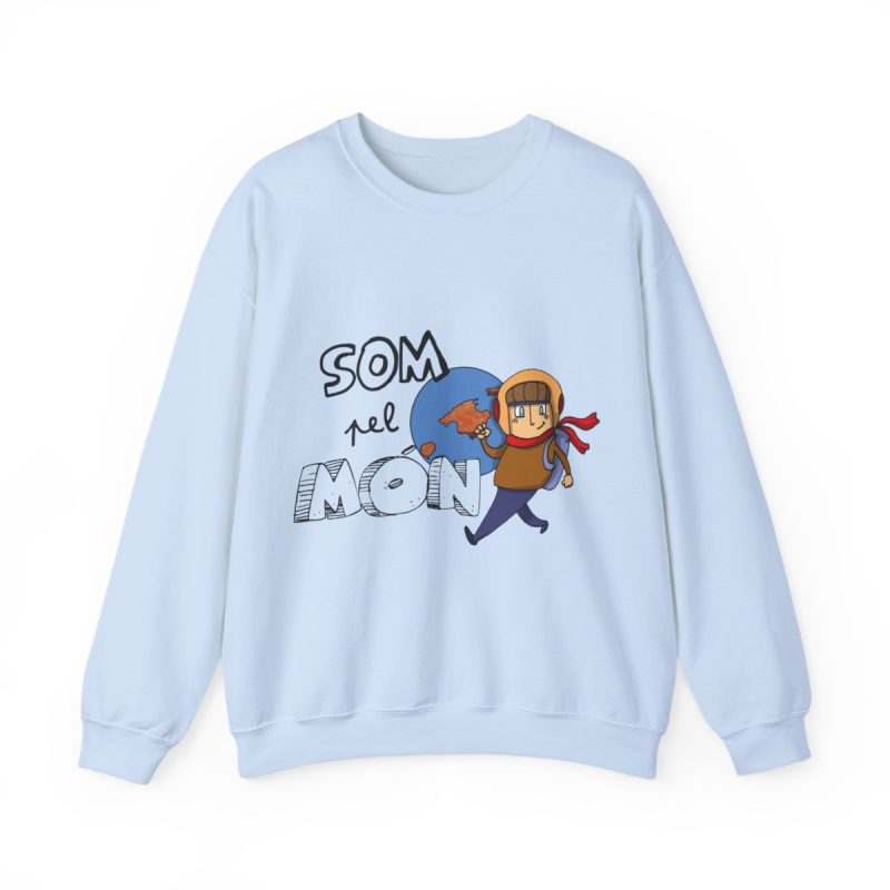 Sudadera cuello redondo - Azul claro - Camiseta «Som pel món»