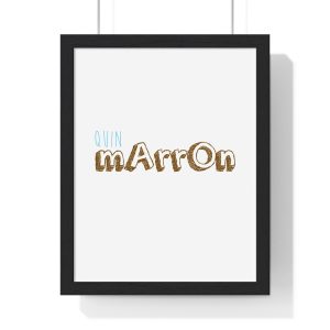 Poster enmarcado vertical - Negro - Camiseta «Quin marrón»