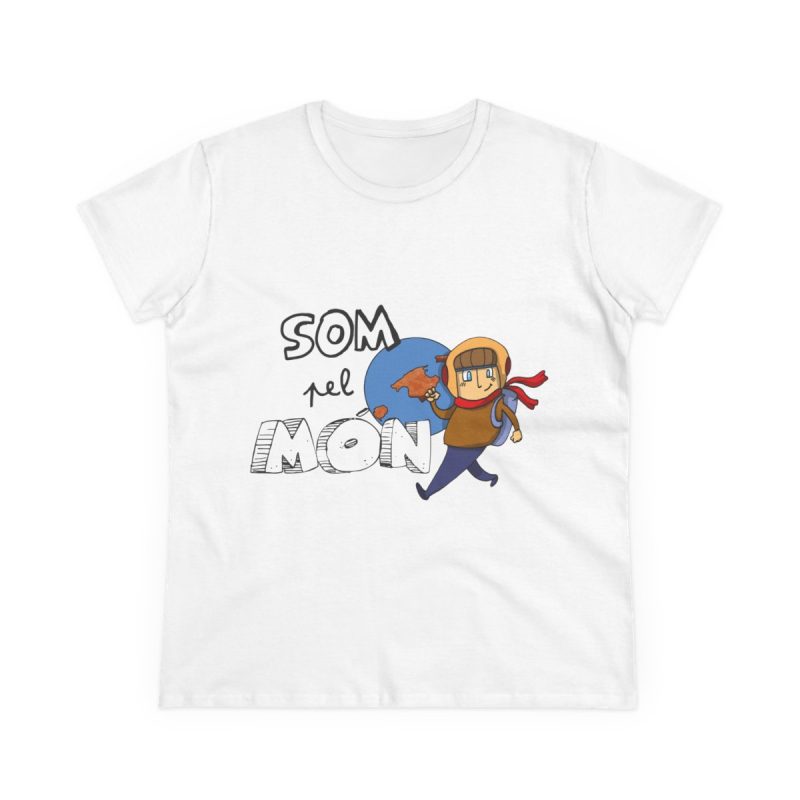 Camiseta mujer algodon medio - Blanco - Camiseta «Som pel món»