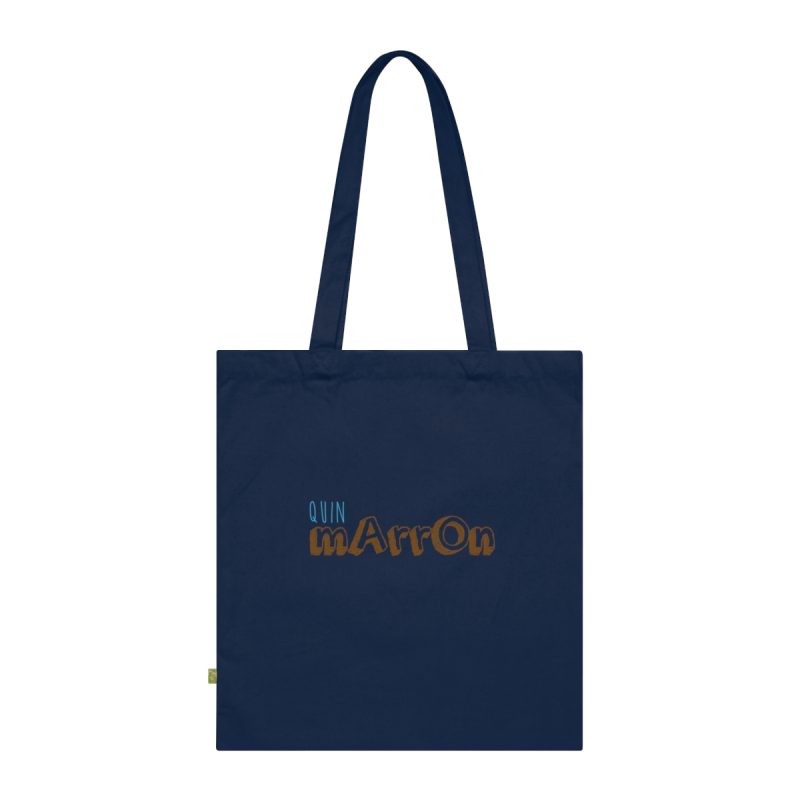 Bolsa de algodon organico - Azul marino frances - Camiseta «Quin marrón»