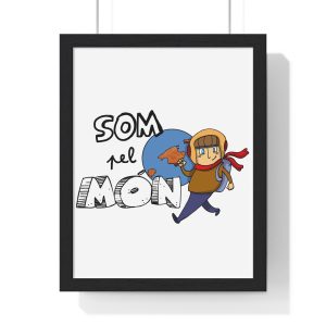 Poster enmarcado vertical - Negro - Camiseta «Som pel món»
