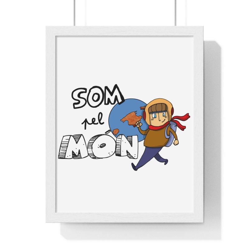 Poster enmarcado vertical - Blanco - Camiseta «Som pel món»