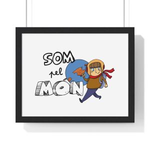 Poster enmarcado horizontal - Negro - Camiseta «Som pel món»