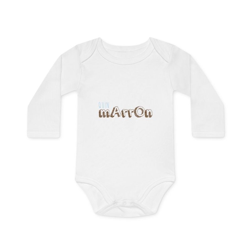 Body bebe manga larga organico - Blanco - Camiseta «Quin marrón»