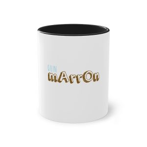 Taza bicolor - Negro - Camiseta «Quin marrón»