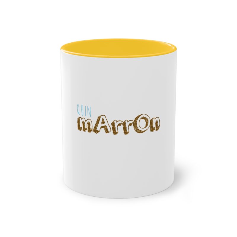 Taza bicolor - Amarillo dorado - Camiseta «Quin marrón»