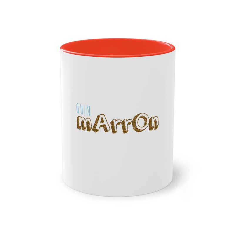 Taza bicolor - Rojo - Camiseta «Quin marrón»