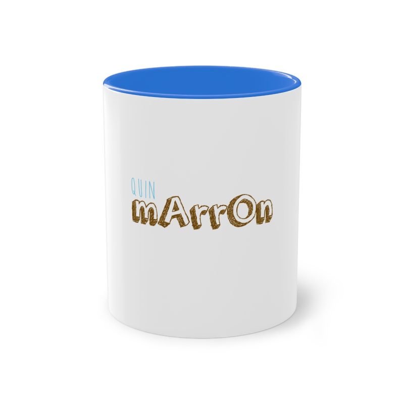 Taza bicolor - Azul Cambridge - Camiseta «Quin marrón»