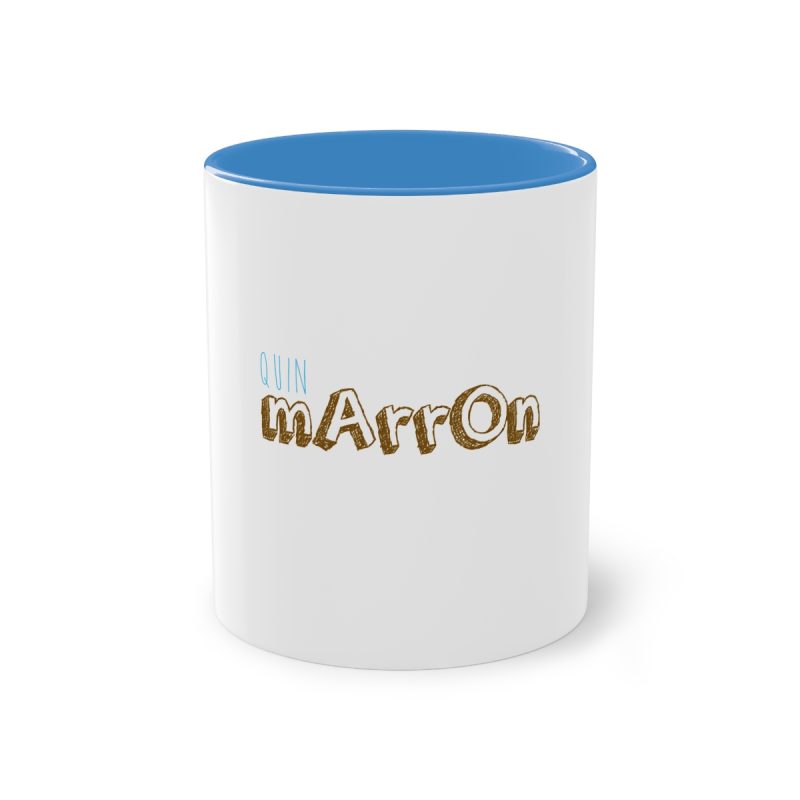 Taza bicolor - Azul claro - Camiseta «Quin marrón»