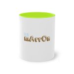 Taza bicolor - Verde claro - Camiseta «Quin marrón»