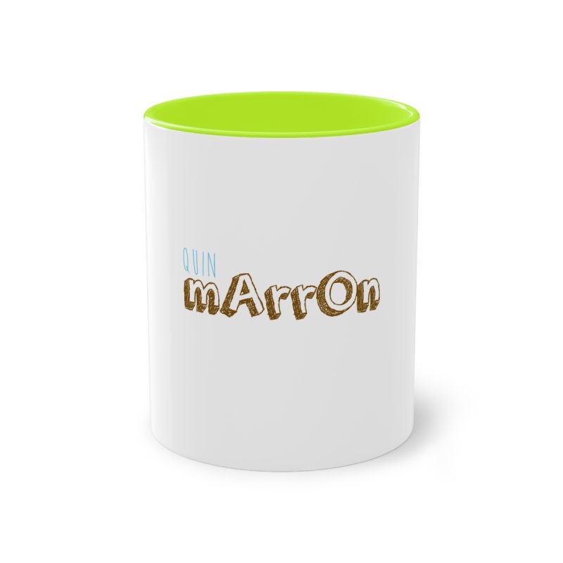 Taza bicolor - Verde claro - Camiseta «Quin marrón»