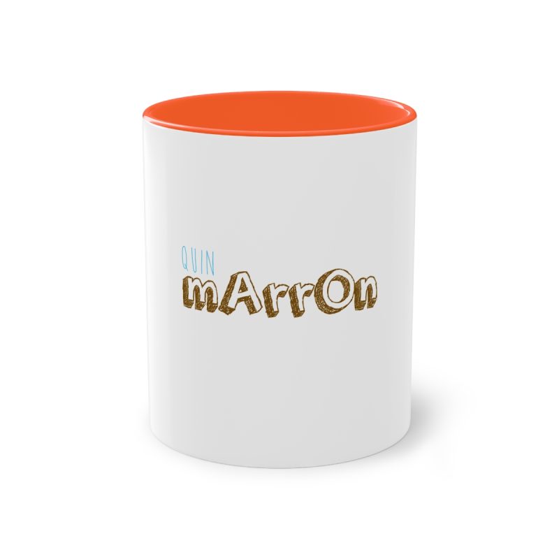 Taza bicolor - Naranja - Camiseta «Quin marrón»