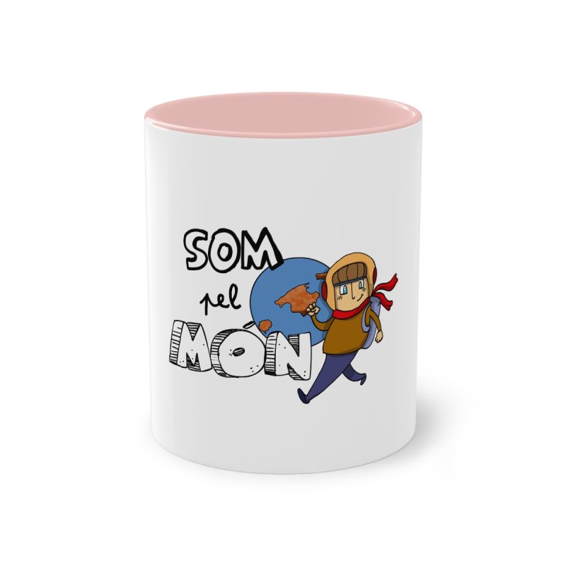 Taza bicolor - Rosa - Camiseta «Som pel món»