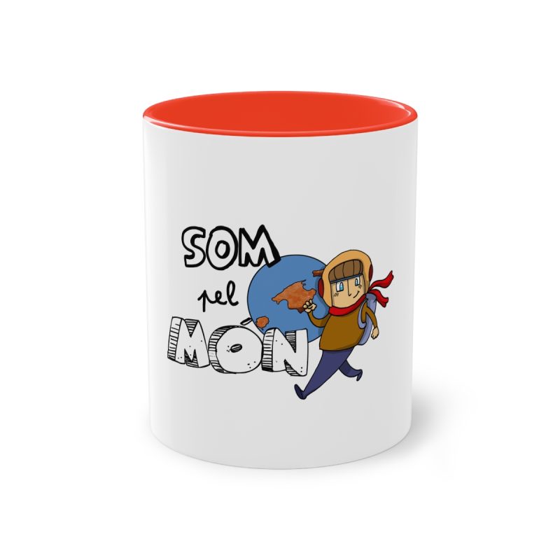 Taza bicolor - Rojo - Camiseta «Som pel món»