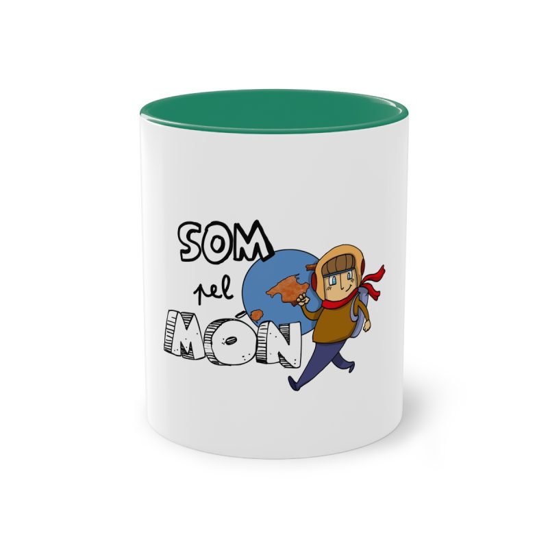 Taza bicolor - Verde oscuro - Camiseta «Som pel món»