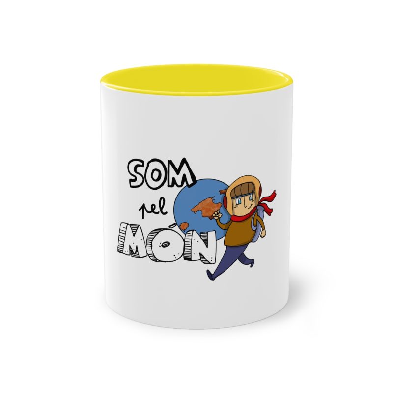 Taza bicolor - Amarillo - Camiseta «Som pel món»