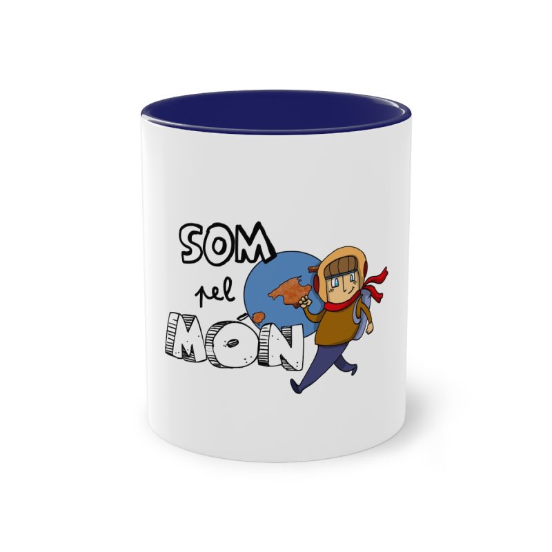 Taza bicolor - Azul oscuro - Camiseta «Som pel món»