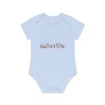 Body bebe manga corta organico - Azul empolvado - Camiseta «Quin marrón» Body bebe manga corta organico - Azul empolvado - Camiseta «Quin marrón»