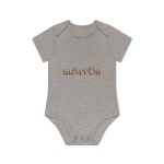 Body bebe manga corta organico - Gris jaspeado melange - Camiseta «Quin marrón» Body bebe manga corta organico - Gris jaspeado melange - Camiseta «Quin marrón»