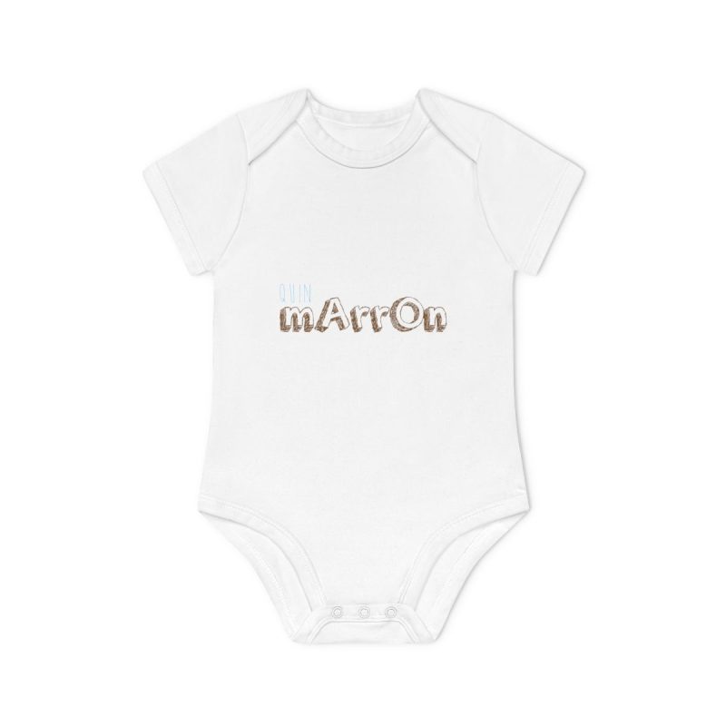 Body bebe manga corta organico - Blanco - Camiseta «Quin marrón»