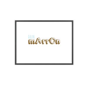 Poster con marco de madera - Marco negro - Camiseta «Quin marrón»