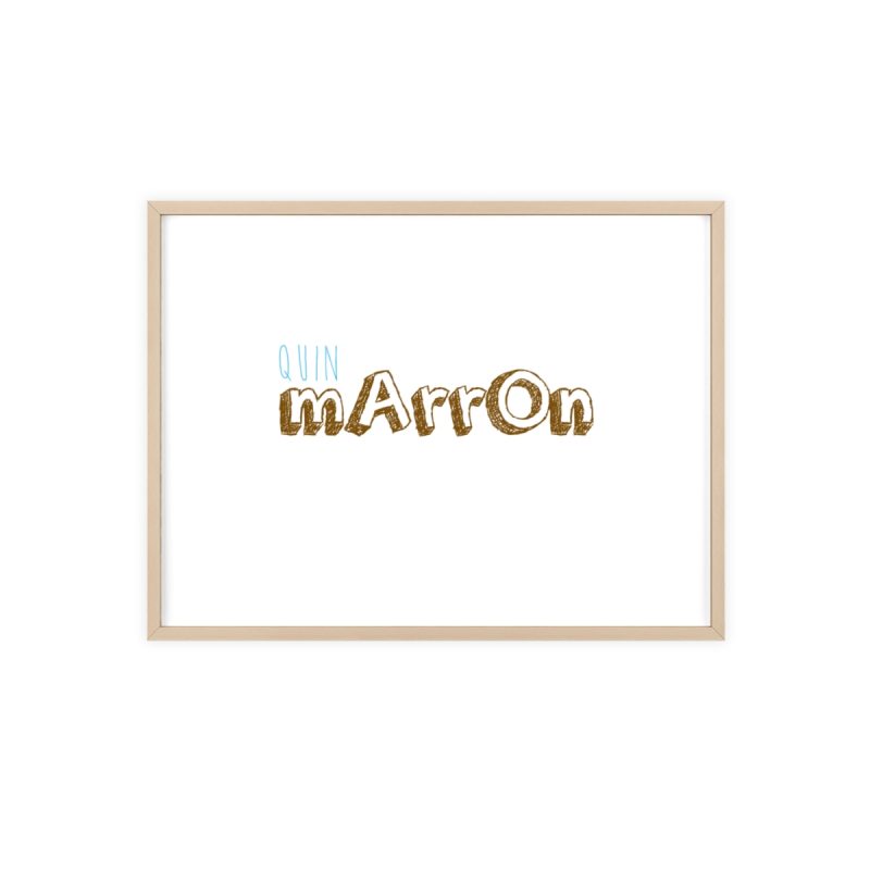Poster con marco de madera - Marco de madera natural - Camiseta «Quin marrón»