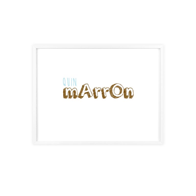 Poster con marco de madera - Marco blanco - Camiseta «Quin marrón»