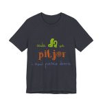 Camiseta jersey manga corta - Azul marino jaspeado - Camiseta «Cada dia va pitjor i avui pareix demà»