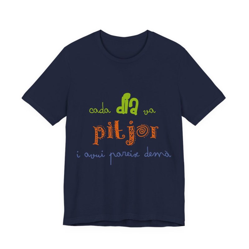 Camiseta jersey manga corta - Azul marino - Camiseta «Cada dia va pitjor i avui pareix demà»
