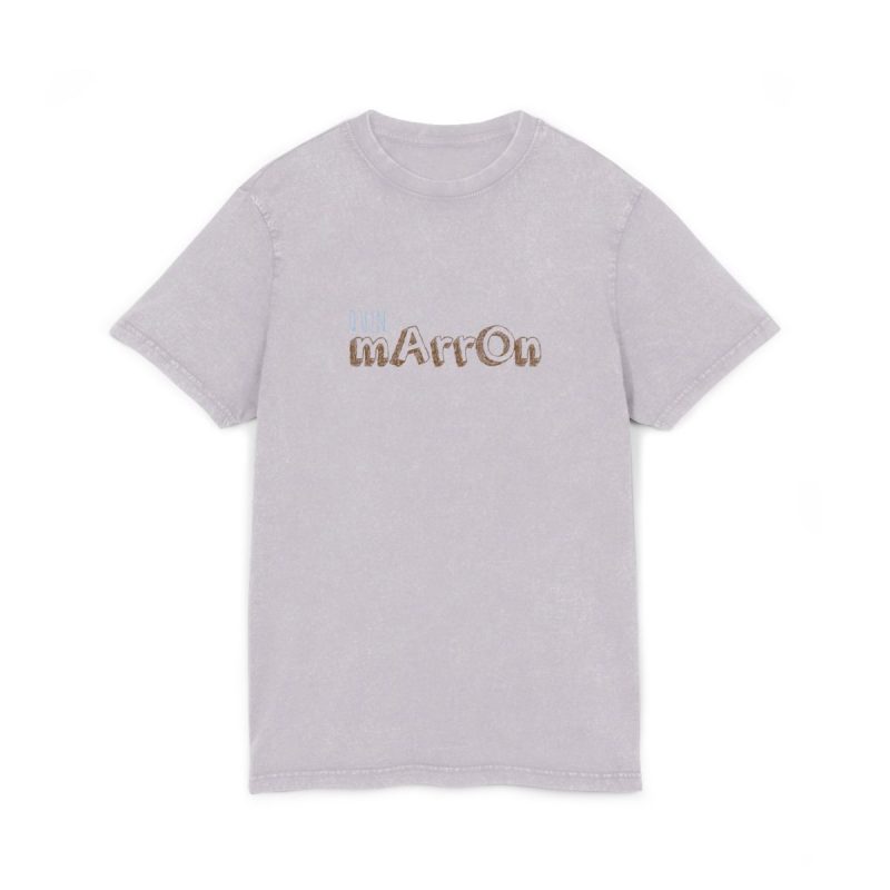 Camiseta lavado acido cuello redondo - Lila suave - Camiseta «Quin marrón»