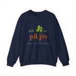 Sudadera cuello redondo - Azul marino - Camiseta «Cada dia va pitjor i avui pareix demà» Sudadera cuello redondo - Azul marino - Camiseta «Cada dia va pitjor i avui pareix demà»