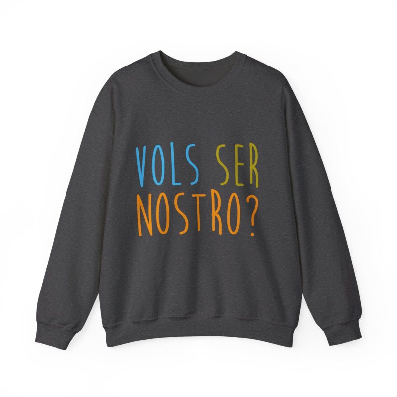 Sudadera cuello redondo - Gris oscuro jaspeado - Vols ser nostro?