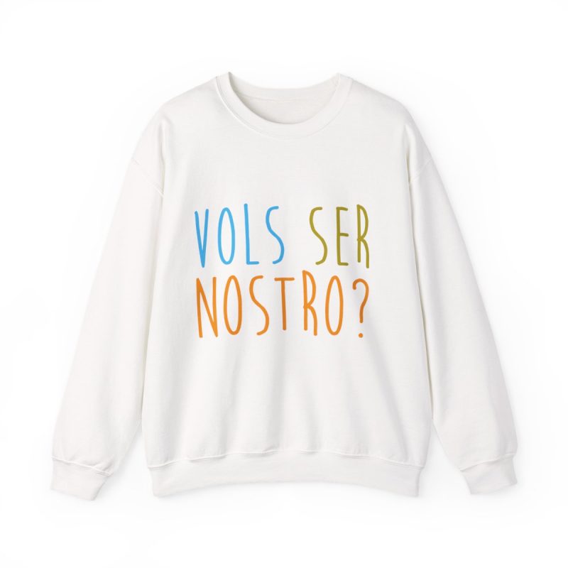 Sudadera cuello redondo - Blanco - Vols ser nostro?