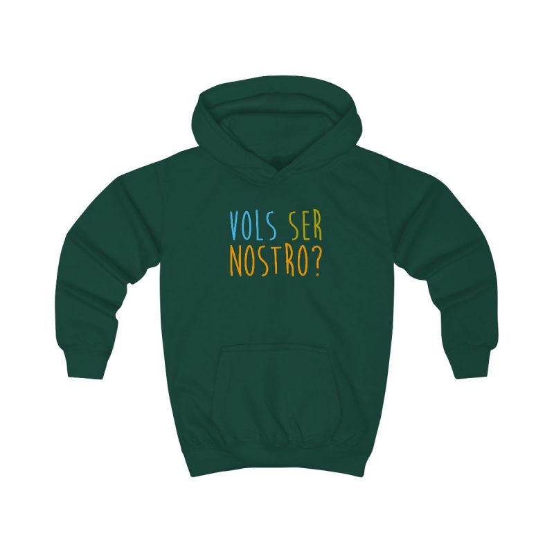 Sudadera con capucha infantil - Verde botella - Vols ser nostro?