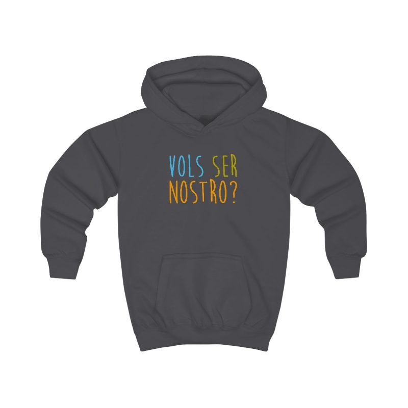 Sudadera con capucha infantil - Gris marengo - Vols ser nostro?