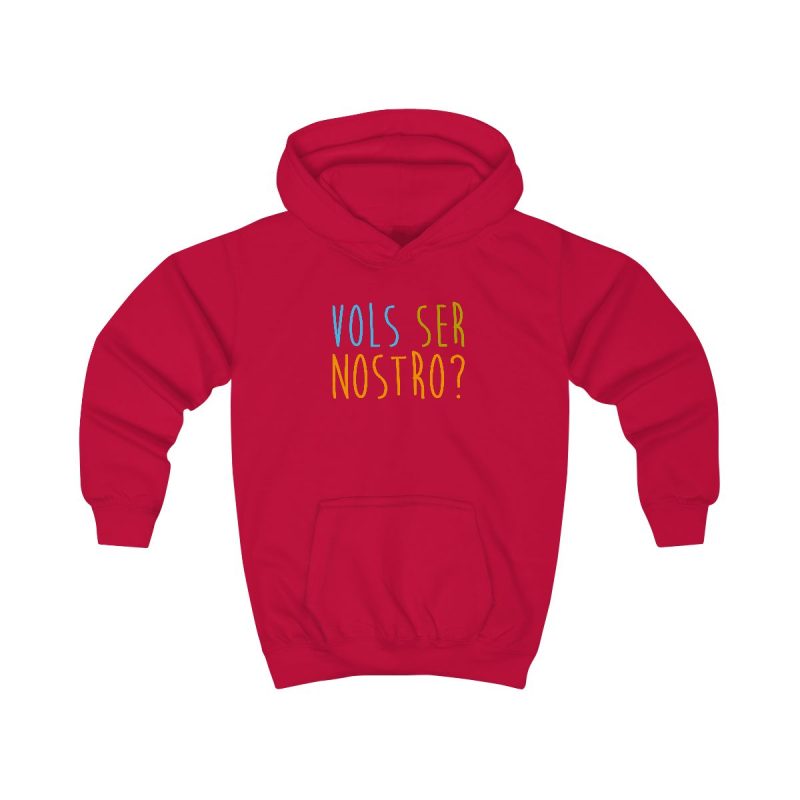 Sudadera con capucha infantil - Rojo fuego - Vols ser nostro?
