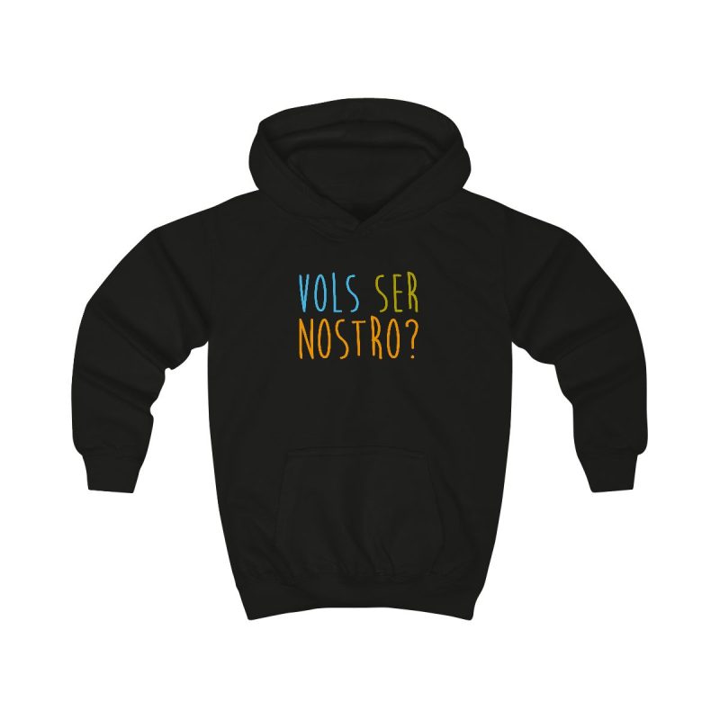 Sudadera con capucha infantil - Negro azabache - Vols ser nostro?