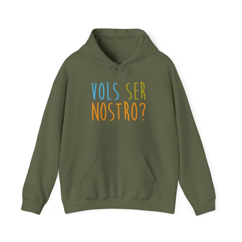 Sudadera con capucha - Verde militar - Vols ser nostro?