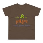 Camiseta hombre punto liso - Marron chocolate - Camiseta «Cada dia va pitjor i avui pareix demà» Camiseta hombre punto liso - Marron chocolate - Camiseta «Cada dia va pitjor i avui pareix demà»