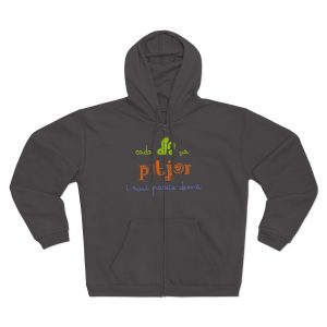 Sudadera capucha con cremallera premium - Antracita - Camiseta «Cada dia va pitjor i avui pareix demà»
