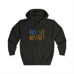 Sudadera con capucha y cremallera - Negro azabache - Vols ser nostro?